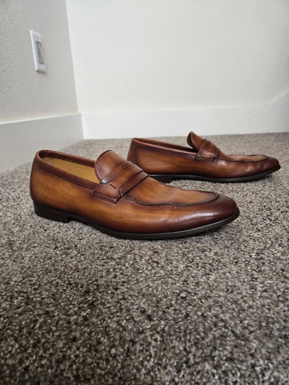 Magnanni Flex Daniel Penny Loafers Men's Shoes Size 10/43 Cuero Brown Leather